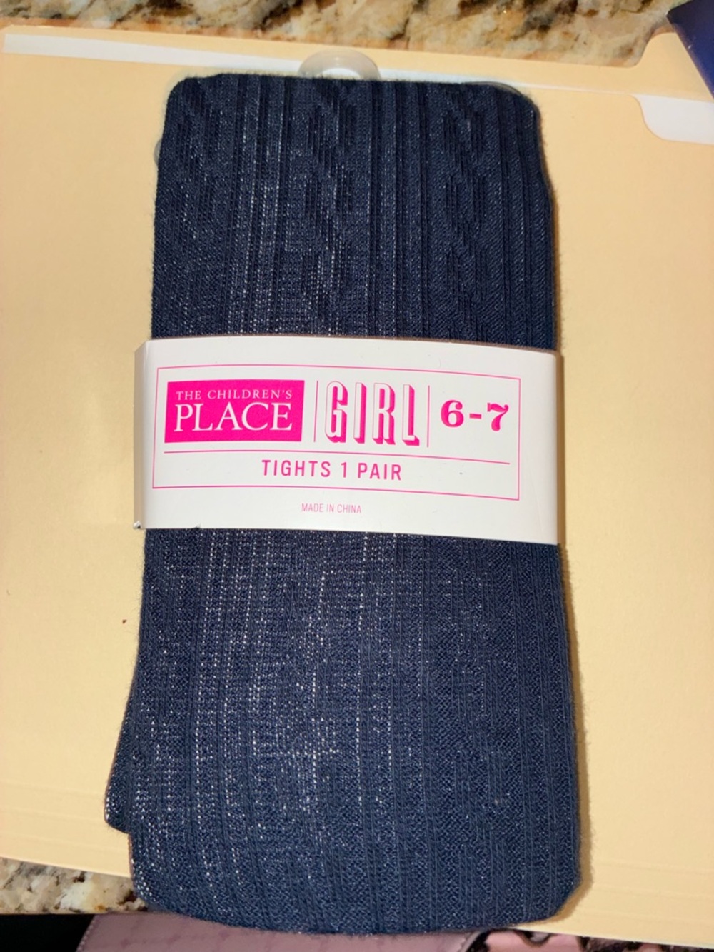 The Children's Place Navy Ribbed Girl Tights - NWT